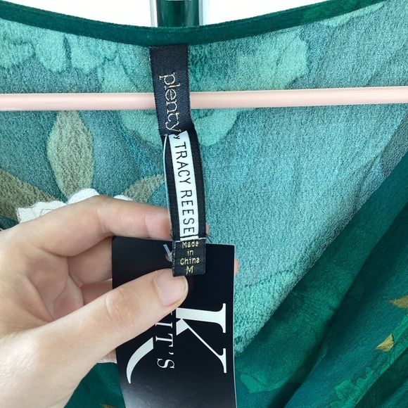 NWT Anthropologie Plenty by Tracy Reese green and pink floral dress - Picture 5 of 5